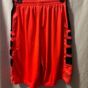 Nike Men's Bright Red and Black Athletic Shorts